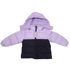 Operation Warm Colorblock Hooded‎ Puffer Jacket Kids 3T Purple Fleecce Girl Coat